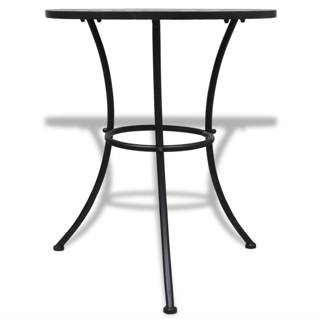 Bistro stolić terakota-bijeli 60 cm s mozaikom