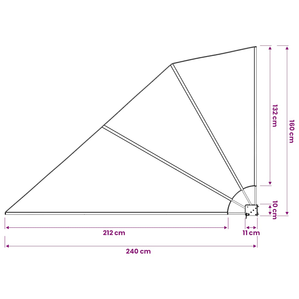 Sklopiva bočna tenda krem 160 x 240 cm