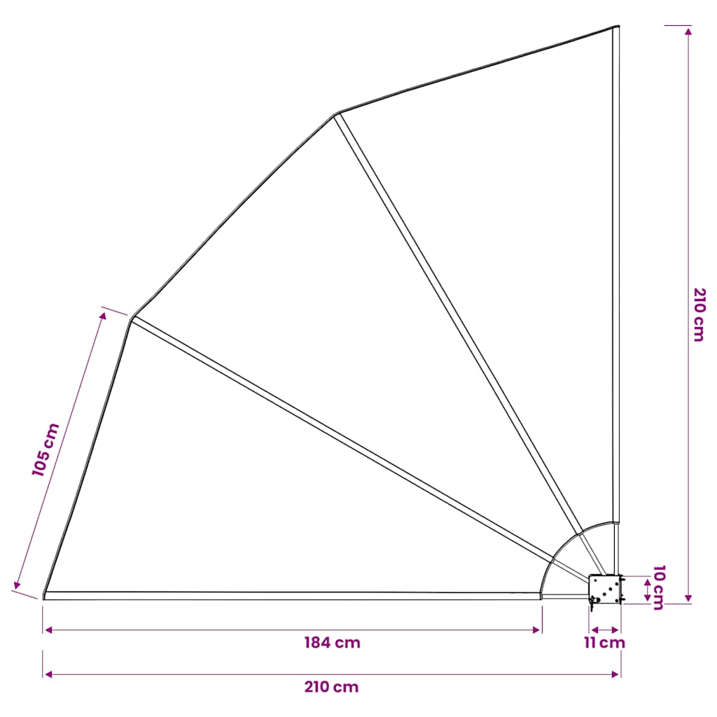 Sklopiva bočna tenda terakota 210 x 210 cm