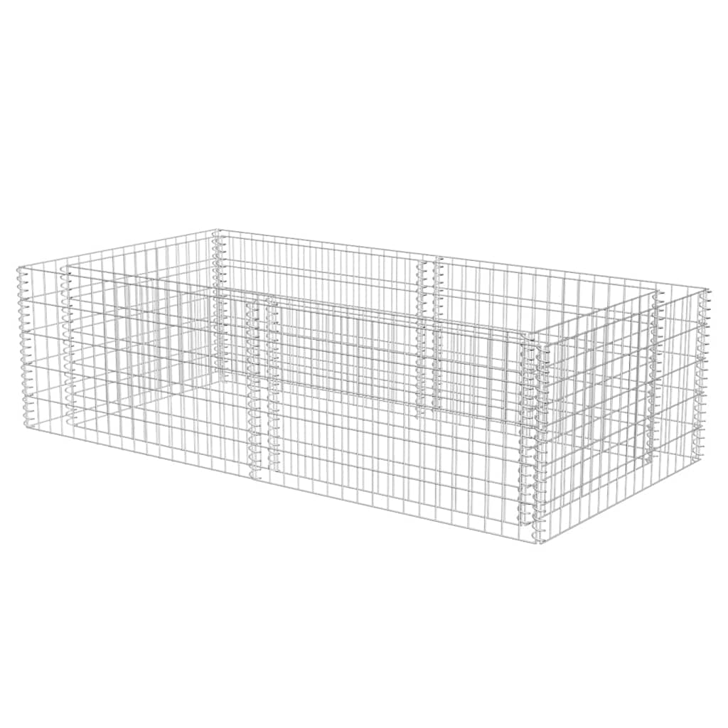 Gabionska sadilica od pocinčanog čelika 180 x 90 x 50 cm