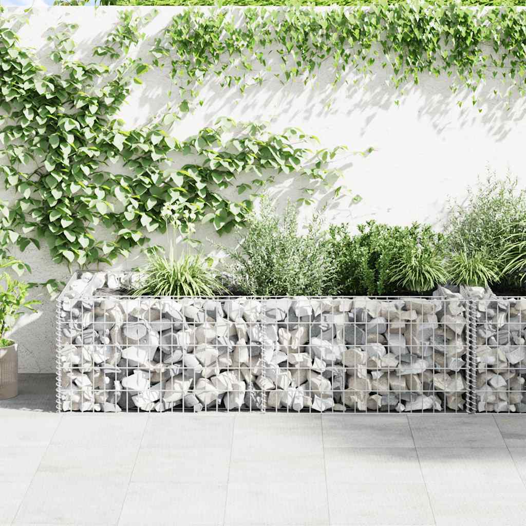 Gabionska sadilica od pocinčanog čelika 180 x 90 x 50 cm