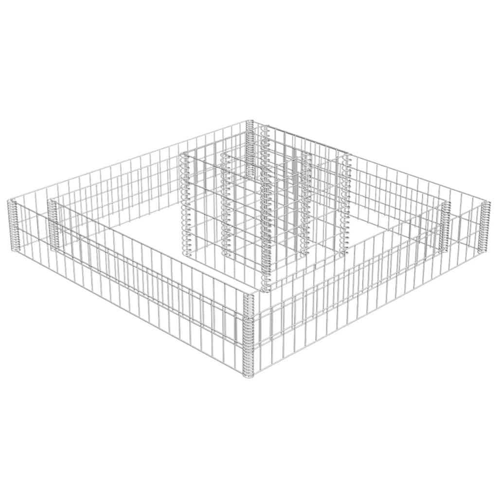 Gabionska sadilica od pocinčanog čelika 120 x 120 x 20 cm