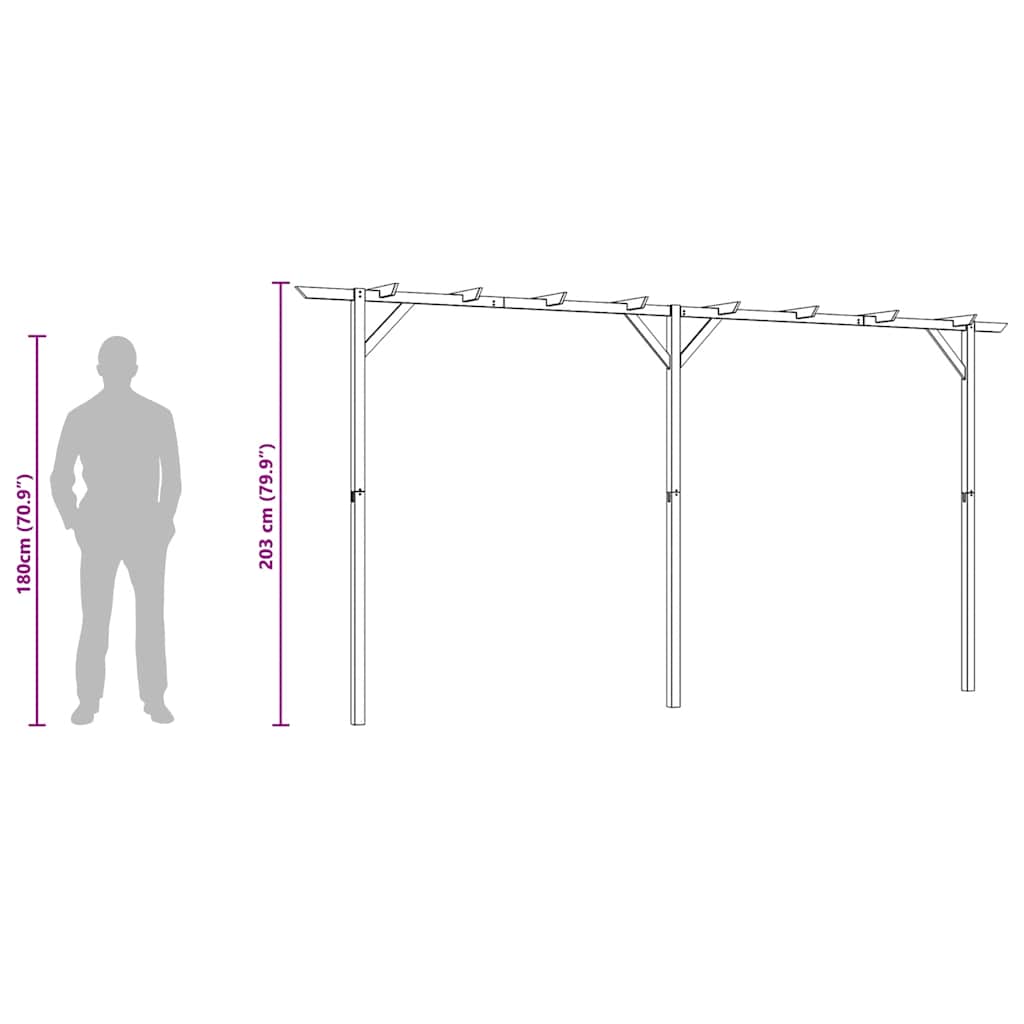 Vrtna pergola 410 x 40 x 203 cm drvena