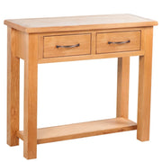 Konzolni stol s 2 ladice 83 x 30 x 73 cm masivna hrastovina