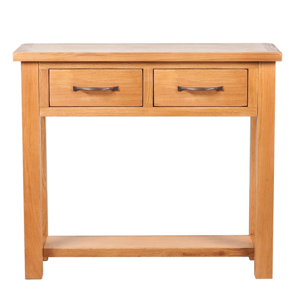 Konzolni stol s 2 ladice 83 x 30 x 73 cm masivna hrastovina