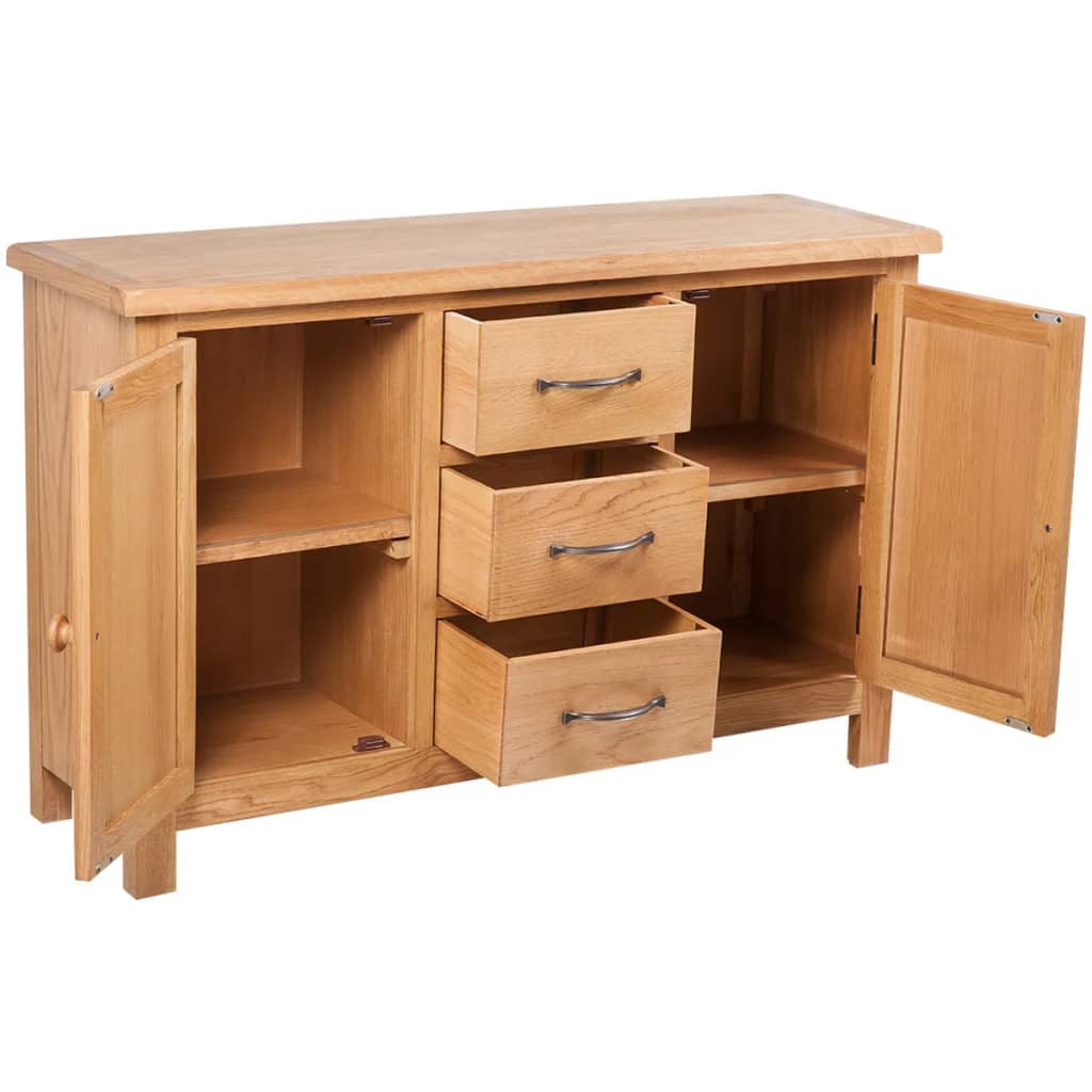 Bočna komoda od masivne hrastovine s 3 ladice 110x33,5x70 cm