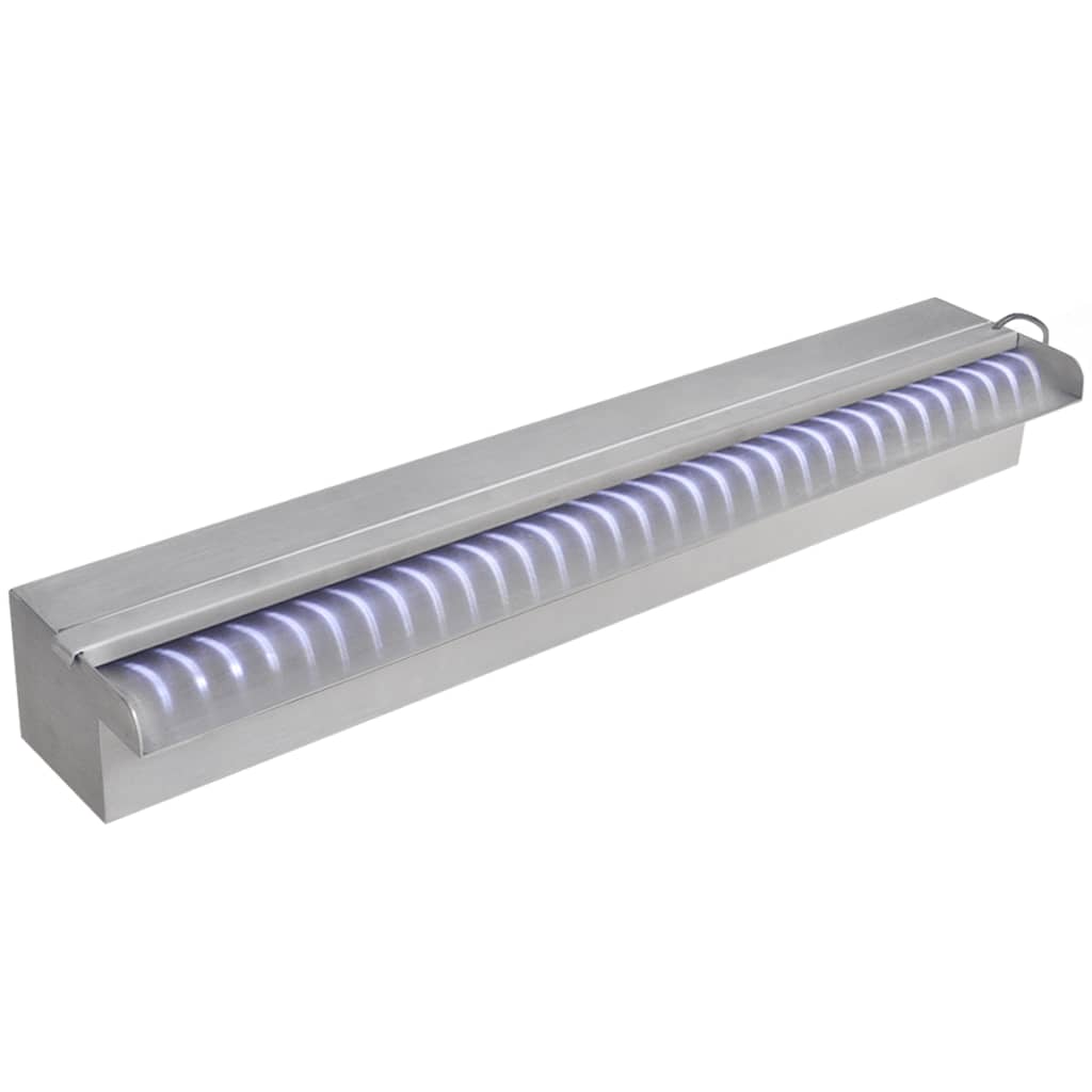 Pravokutna fontana za bazen s LED svjetlom nehrđajući čelik 60 cm