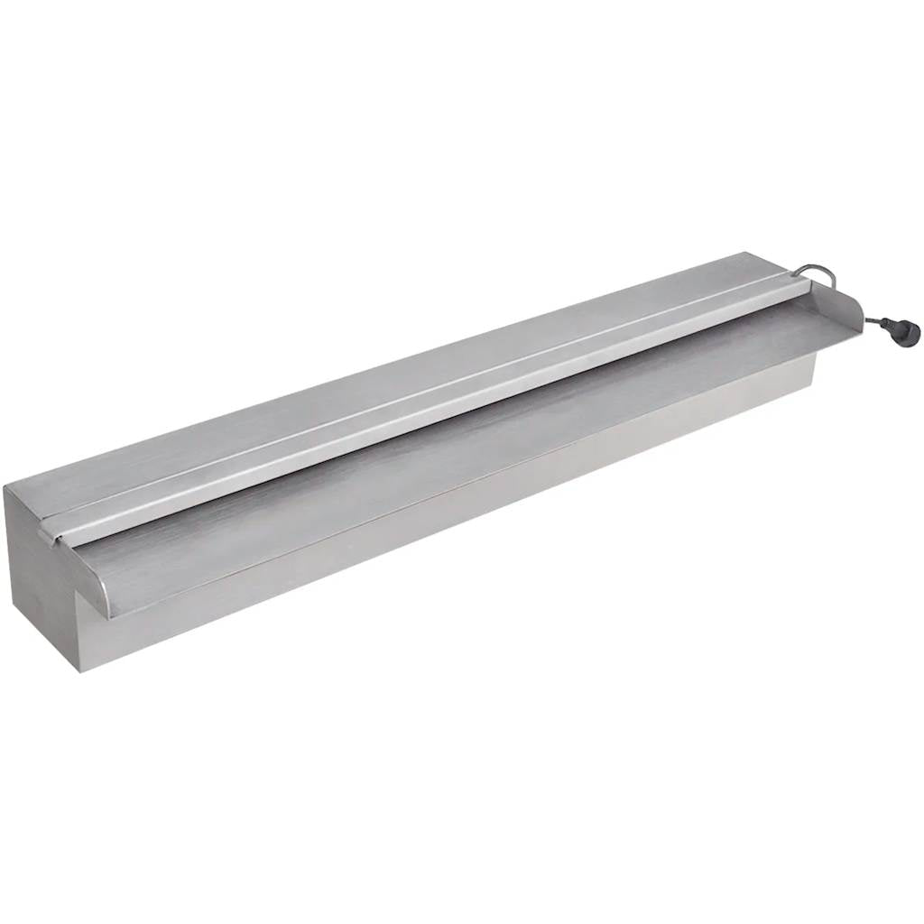 Pravokutna fontana za bazen s LED svjetlom nehrđajući čelik 60 cm