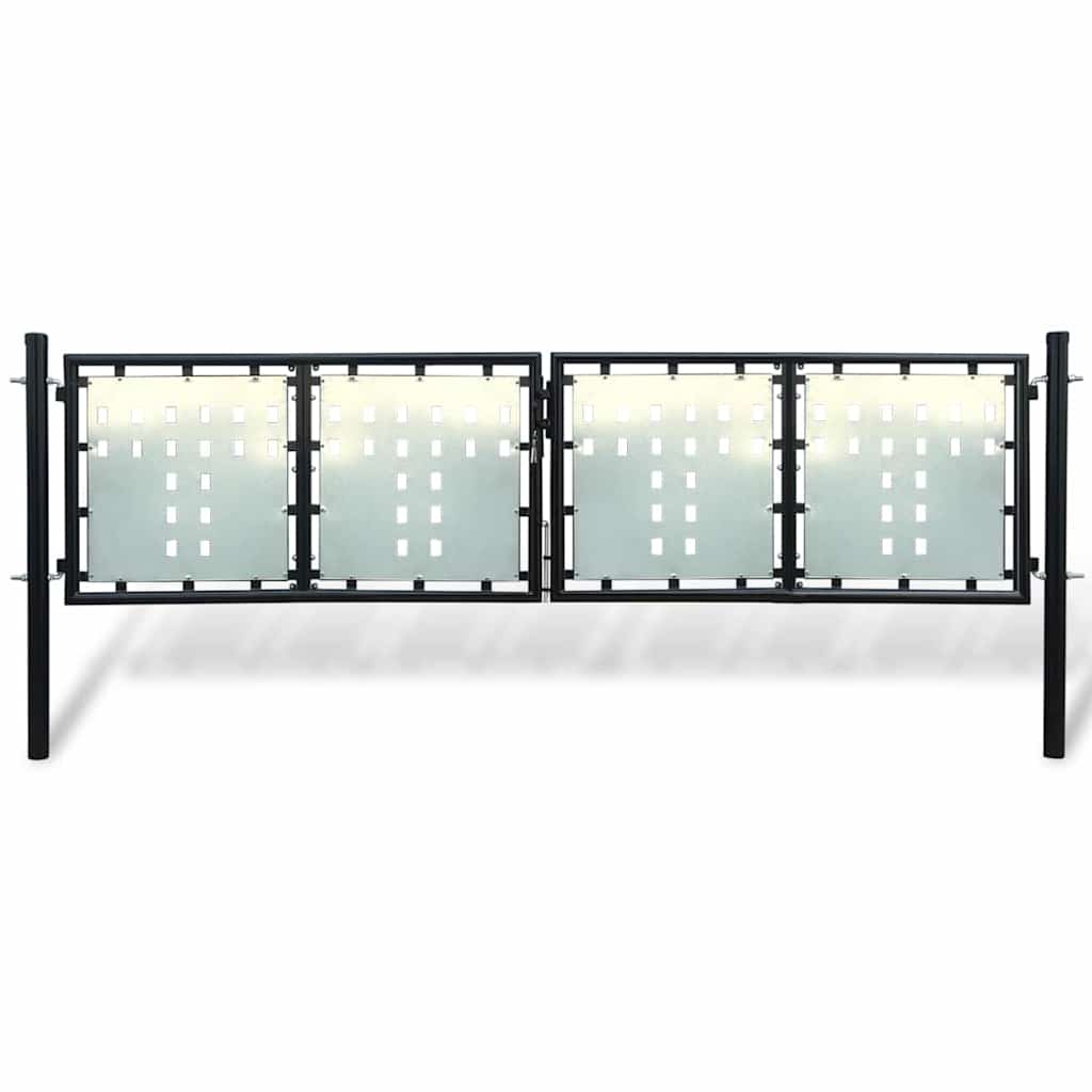 Crna jednokrilna ogradna vrata 300x100 cm