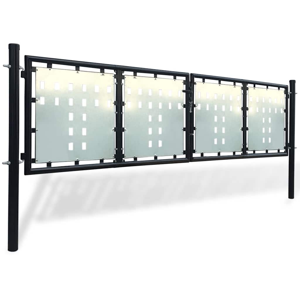Crna jednokrilna ogradna vrata 300x100 cm