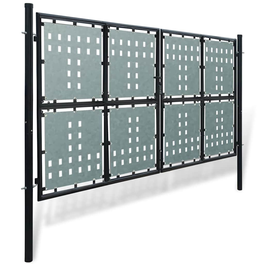 Crna jednokrilna ogradna vrata 300x150 cm