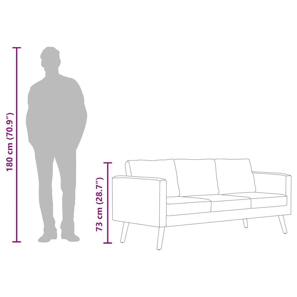 Trosjed Sofa od Tkanine Tamno Sivi