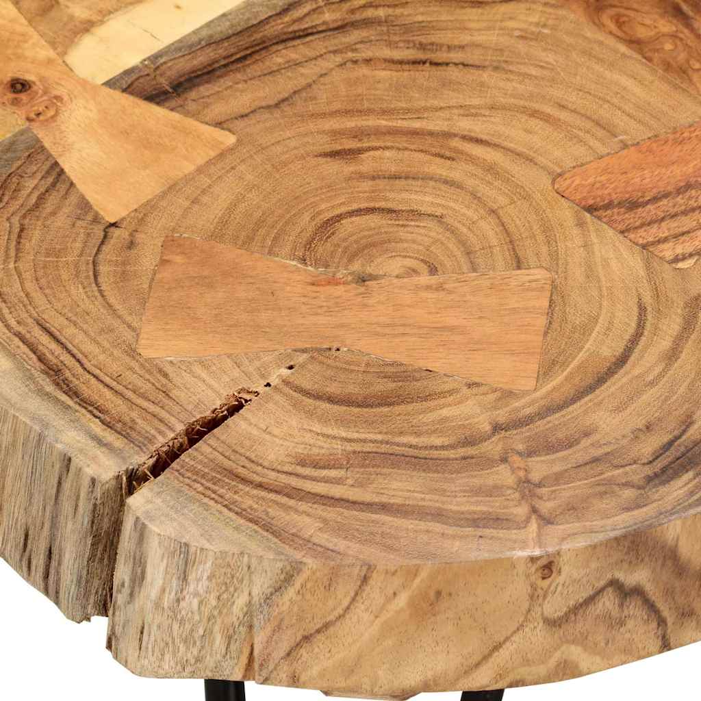 Stolić za Kavu 35 cm sa 6 Trupaca Masivno Drvo Akacije