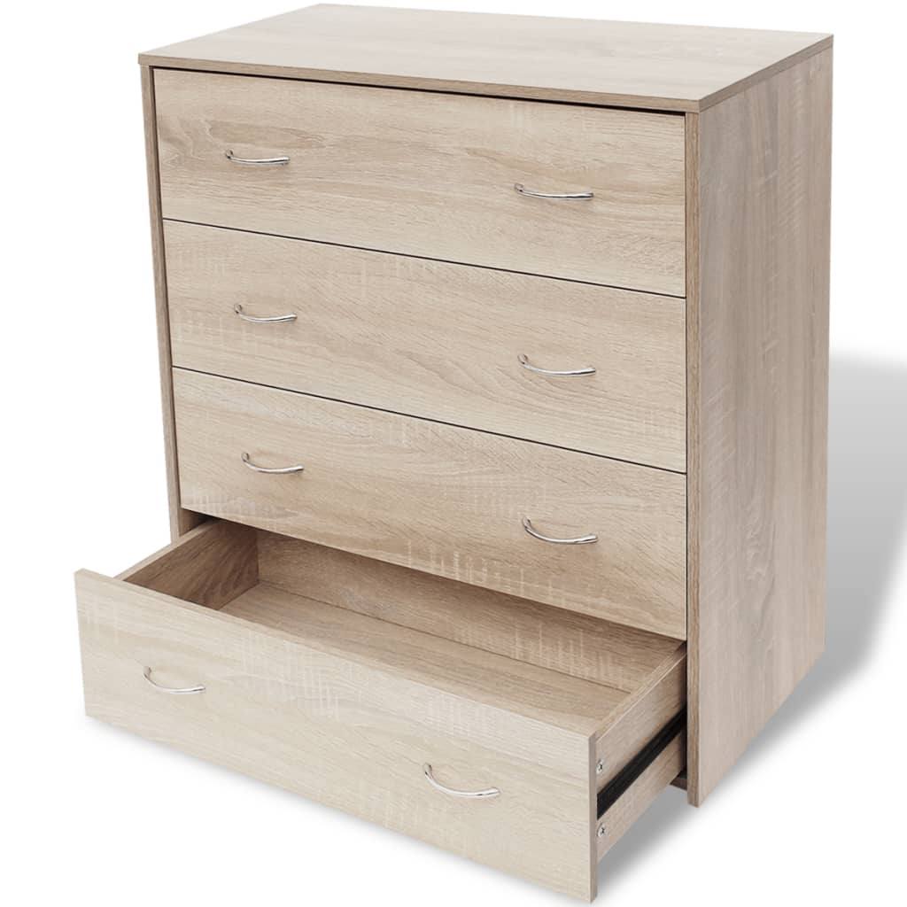 Komoda s 4 ladice 60 x 30,5 x 71 cm boja hrasta