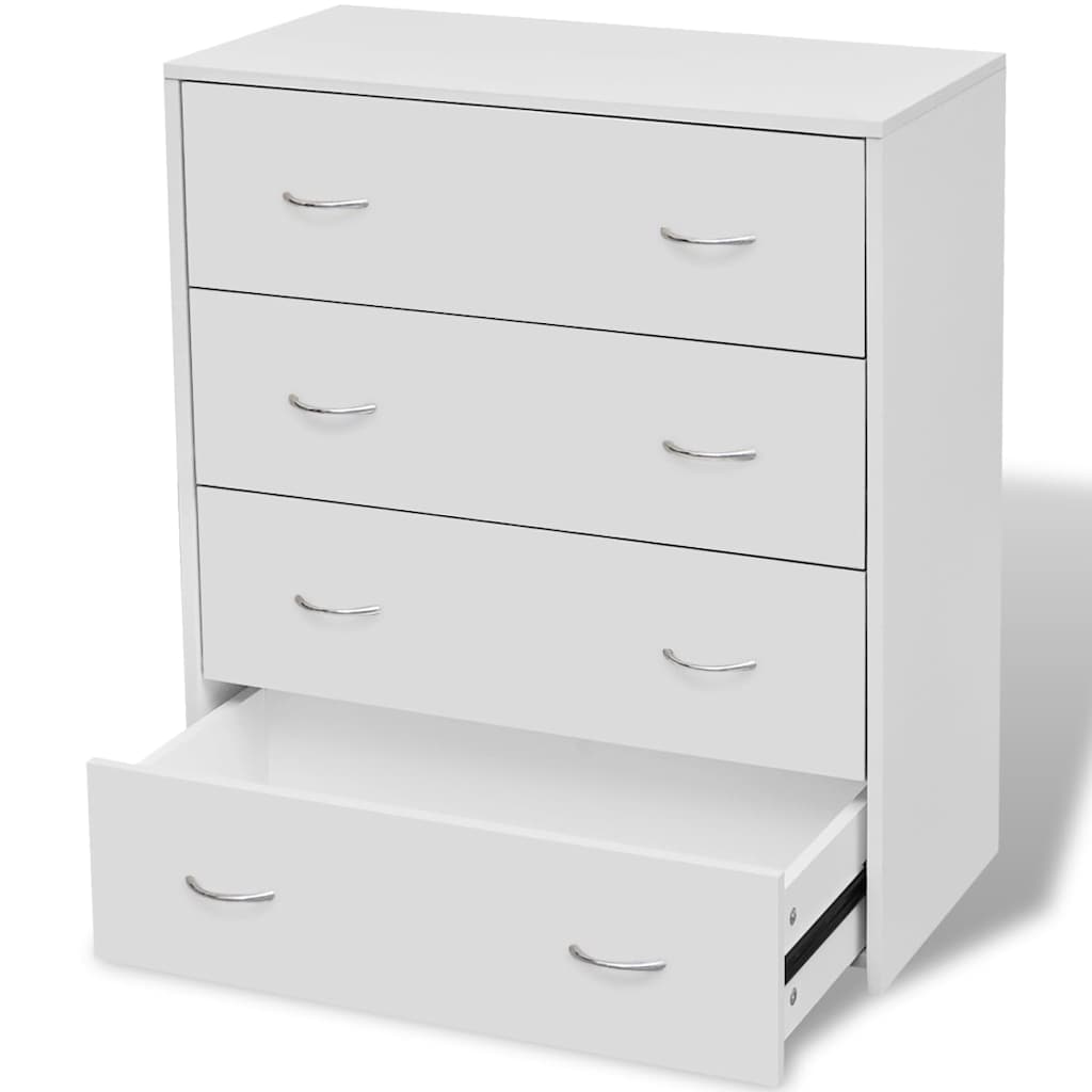 Komoda s 4 ladice 60 x 30,5 x 71 cm bijele