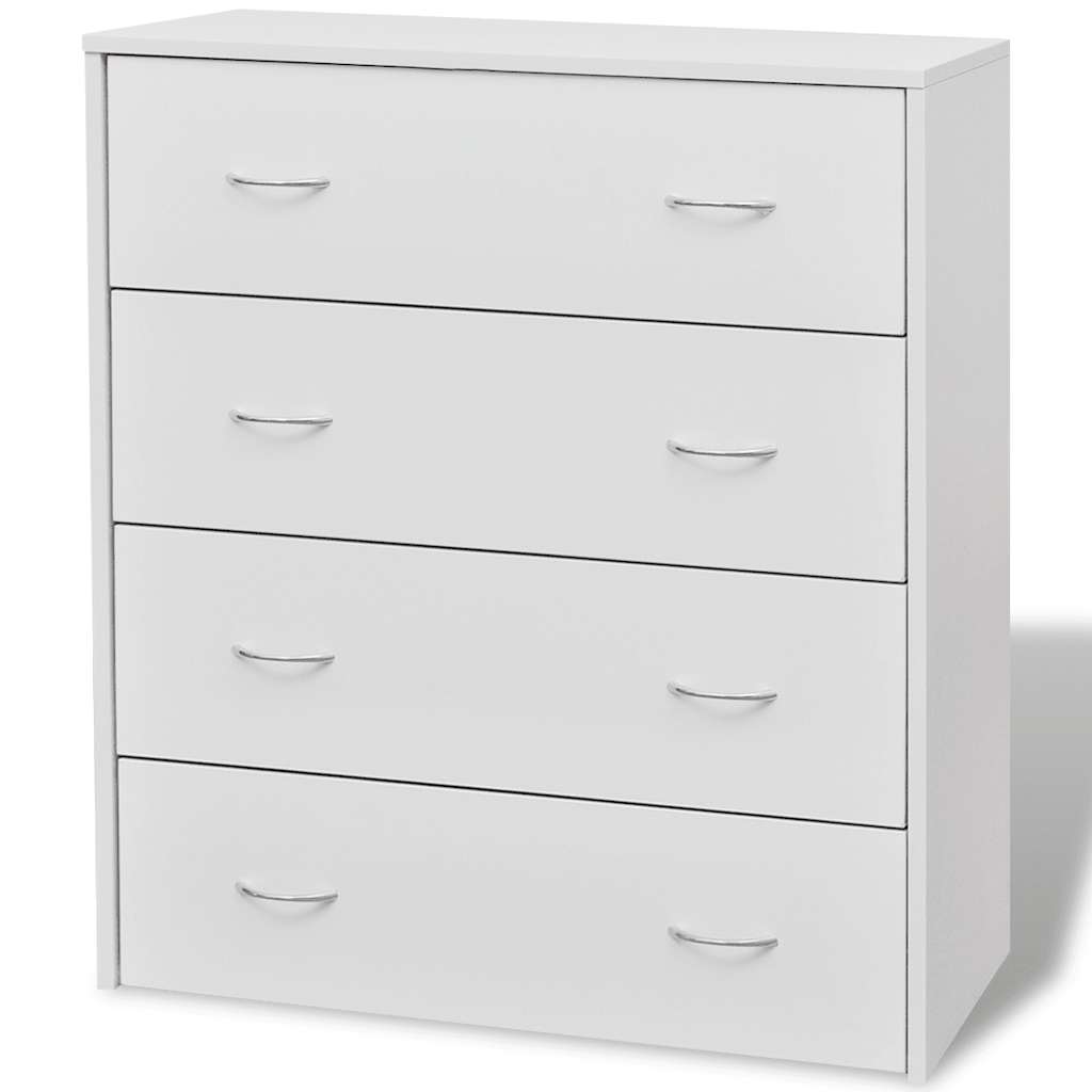 Komoda s 4 ladice 60 x 30,5 x 71 cm bijele