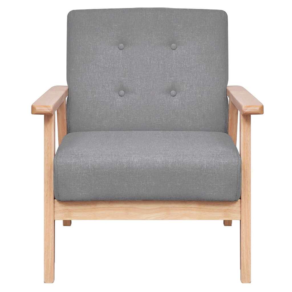 2-dijelni set sofa od tkanine svjetlosivi