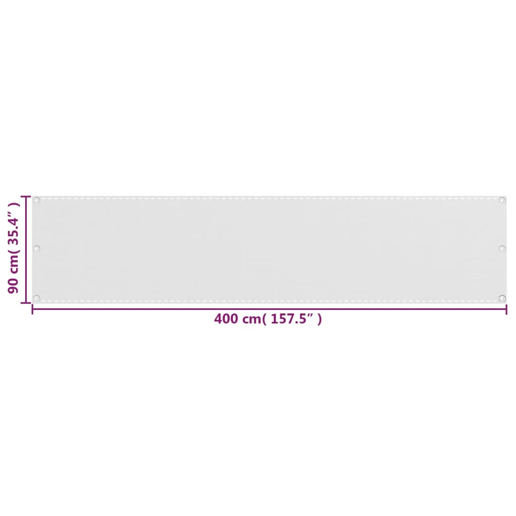 Balkonska Zaštita HDPE 90x400 cm Bijela