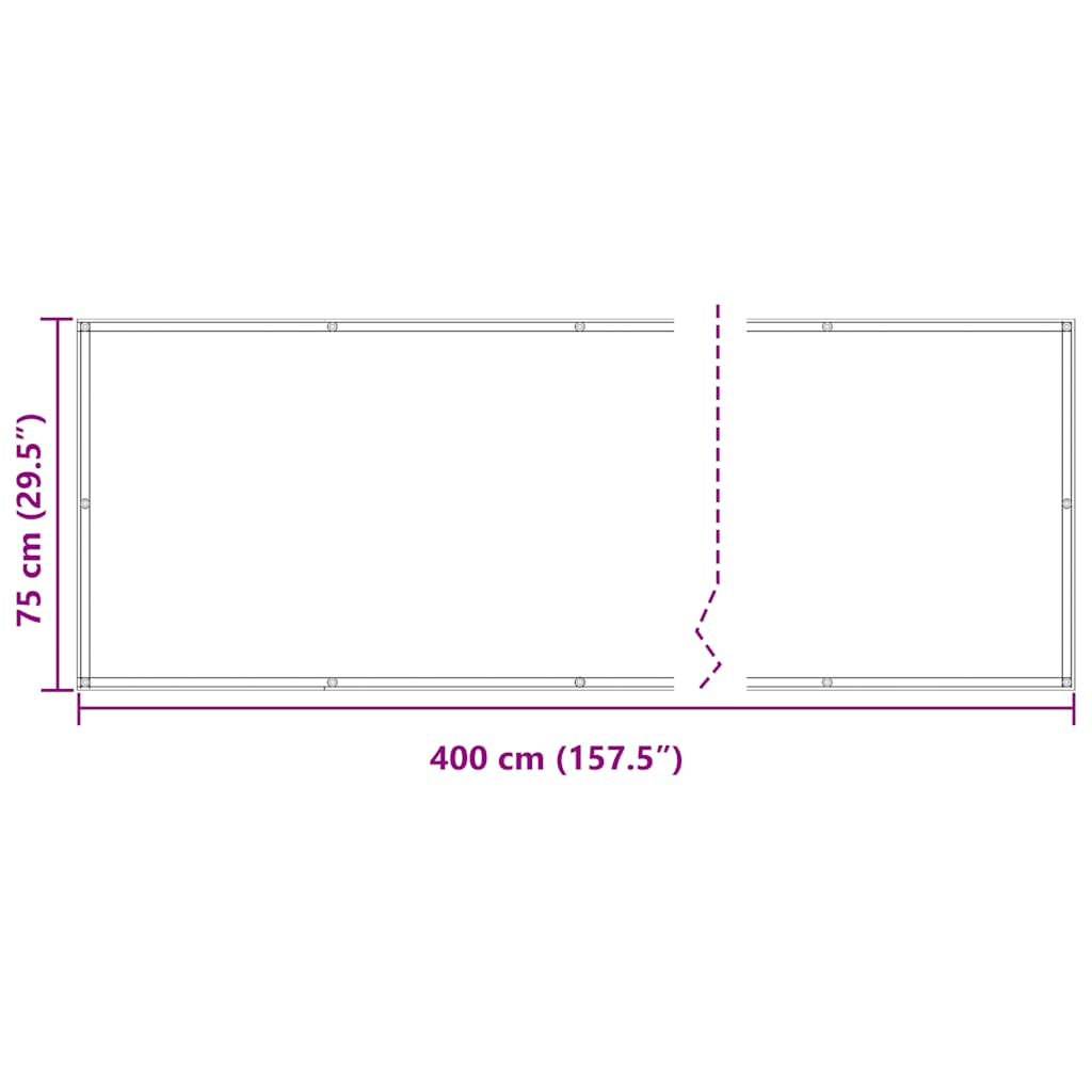 Balkonska Zaštita Oxford Tkanina u Antracit Boji 75x400 cm