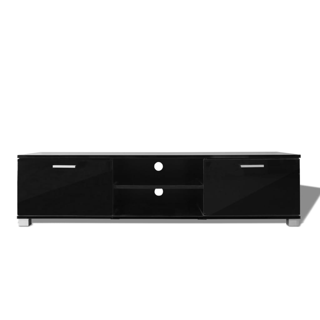 TV ormarić visoki sjaj crni 140 x 40,5 x 35 cm