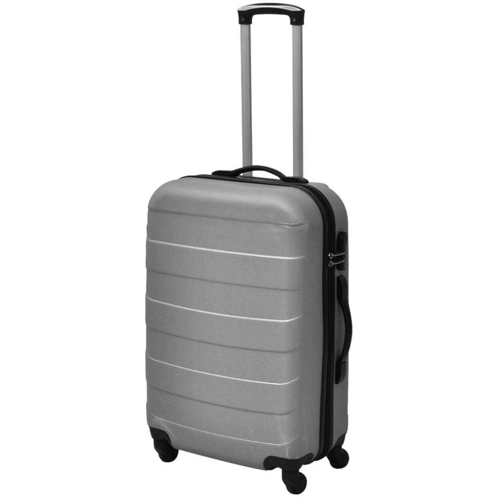 Trodijelni set čvrstih kovčega s kotačima srebrni 45,5/55/66 cm