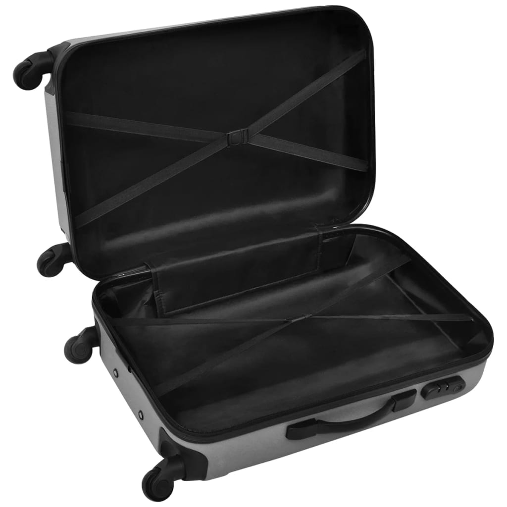Trodijelni set čvrstih kovčega s kotačima srebrni 45,5/55/66 cm