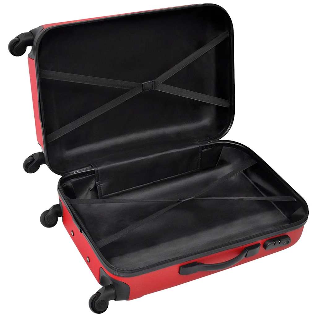 Trodijelni set čvrstih kovčega s kotačima crveni 45,5/55/66 cm