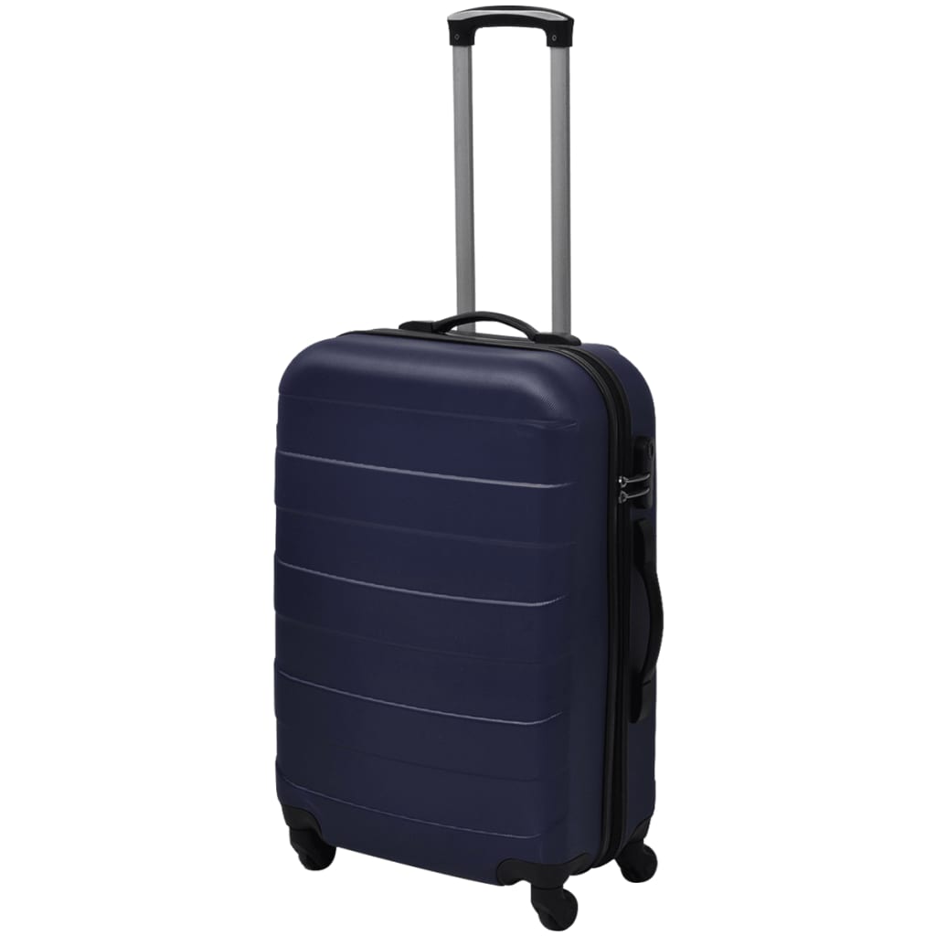 Trodijelni set čvrstih kovčega s kotačima plavi 45,5/55/66 cm