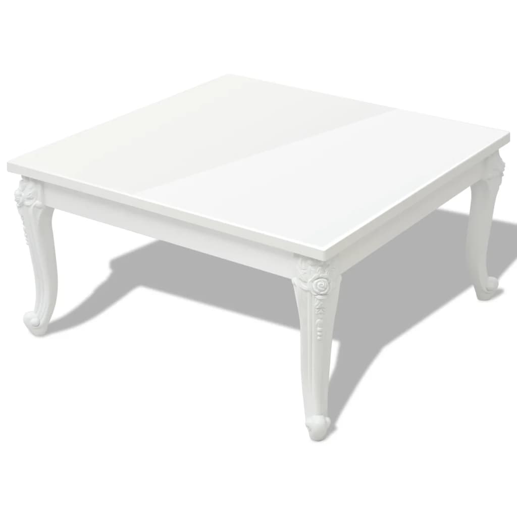 Klupski Stolić 80x80x42 cm Visoki Sjaj Bijeli