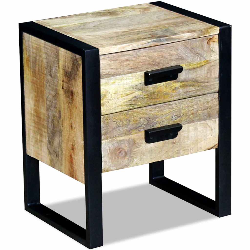 Bočni Stol sa 2 ladice Čvrsto Mango drvo 43x33x51 cm