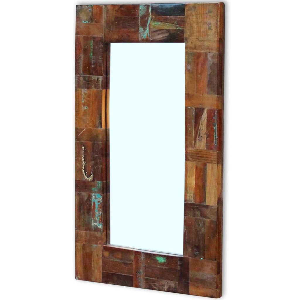 Ogledalo od masivnog obnovljenog drva 80 x 50 cm