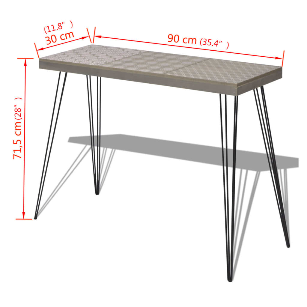 Konzolni stol 90x30x71,5 cm Sivi