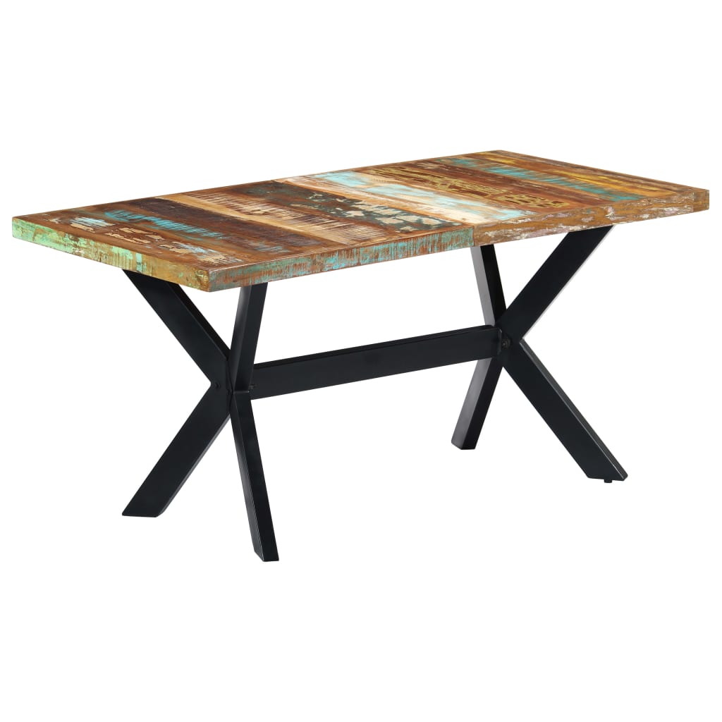 Blagovaonski stol od masivnog obnovljenog drva 160 x 80 x 75 cm