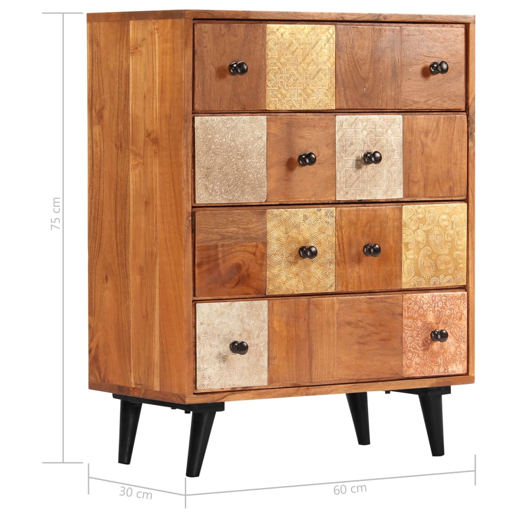 Komoda od masivnog bagremovog drva 60 x 30 x 75 cm
