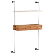 Zidni radni stol od masivnog bagremovog drva 90 x 40 x 170 cm