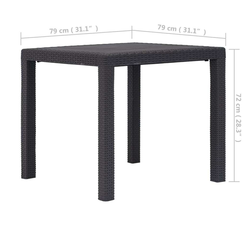 Vrtni stol smeđi 79 x 79 x 72 cm plastika s izgledom ratana