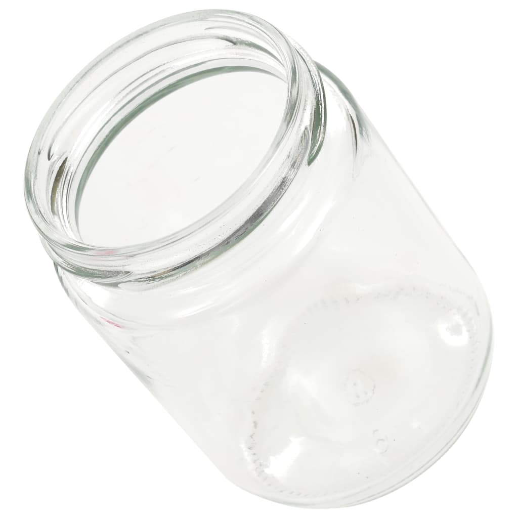 Staklenke za džem s bijelo-crvenim poklopcima 96 kom 230 ml