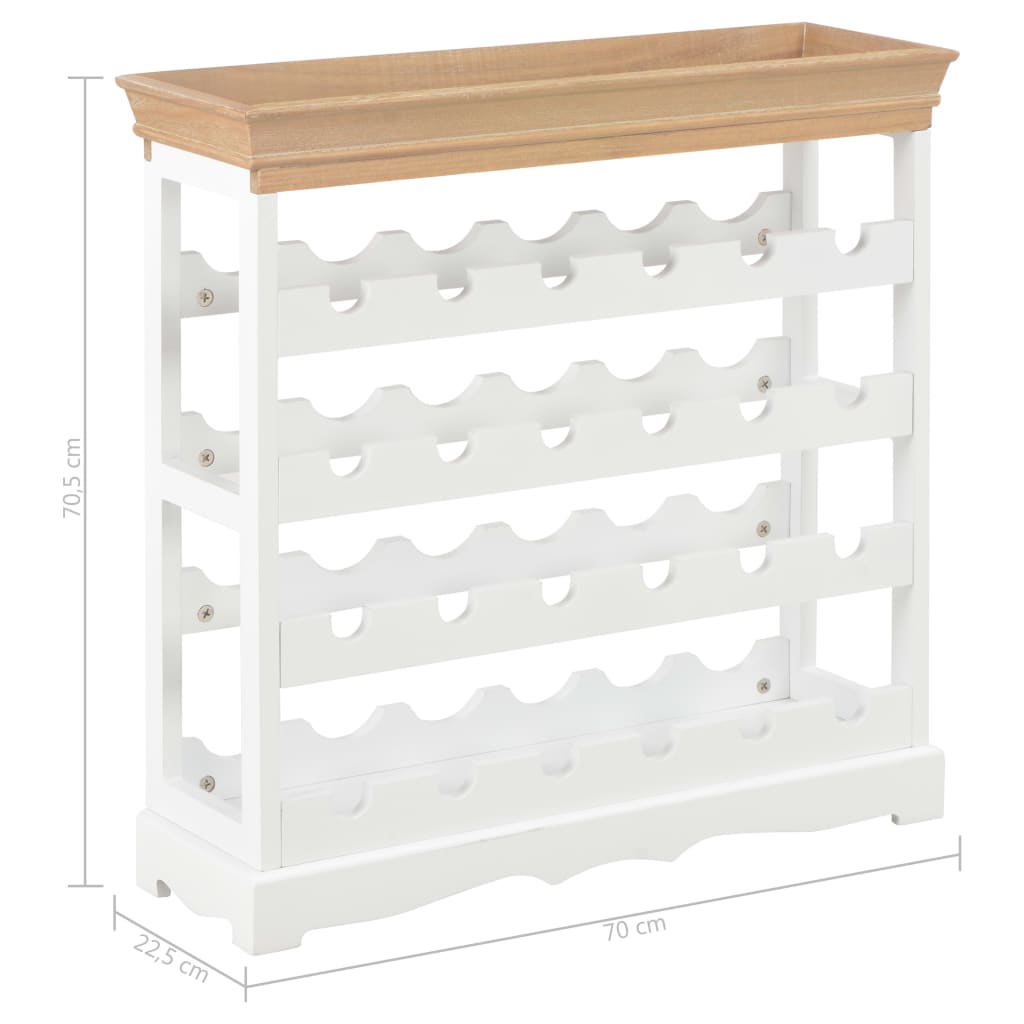 Ormarić za vino bijeli 70 x 22,5 x 70,5 cm MDF