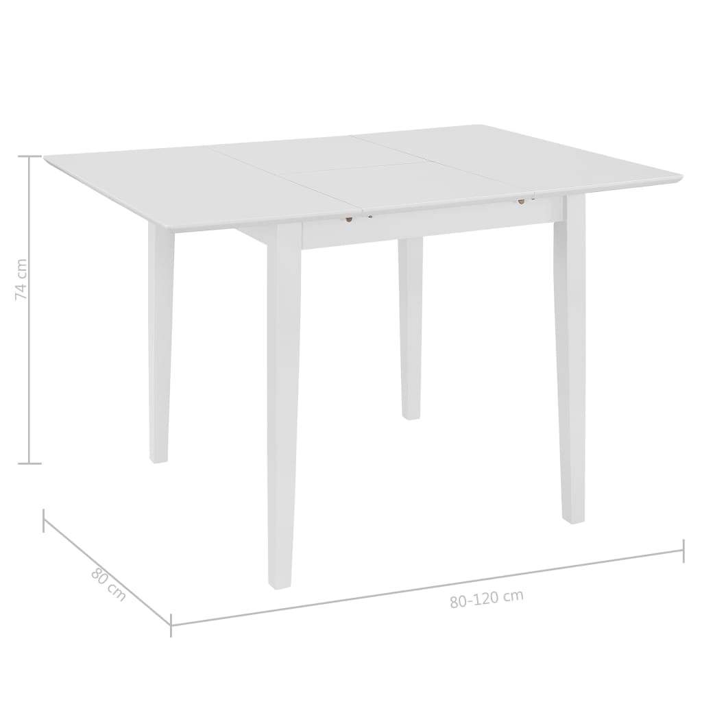 Produživi blagovaonski stol bijeli (80 - 120) x 80 x 74 cm MDF