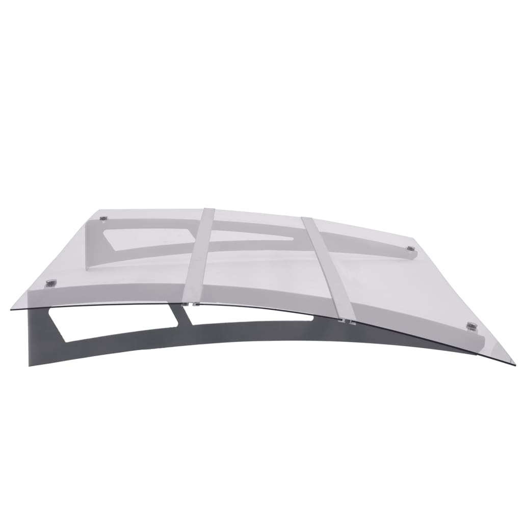 Nadstrešnica za vrata srebrna i prozirna 150 x 90 cm PET