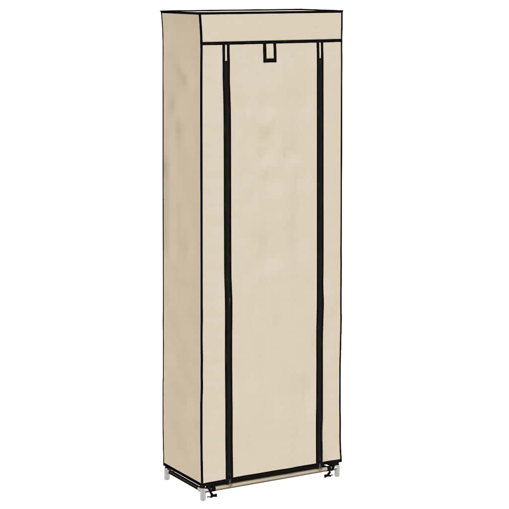 Ormarić za cipele s pokrovom od tkanine 57 x 29 x 162 cm krem