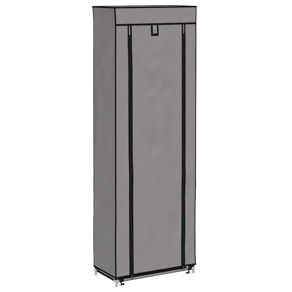 Ormarić za cipele s pokrovom od tkanine 57 x 29 x 162 cm sivi