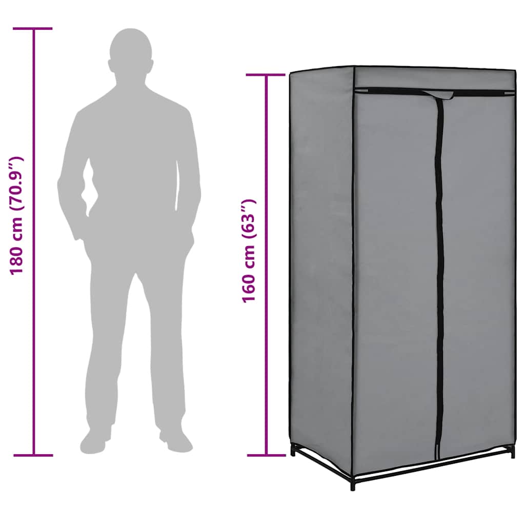 Ormari 2 kom sivi 75 x 50 x 160 cm