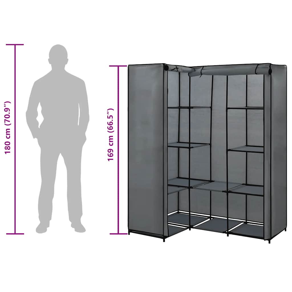 Kutni ormar sivi 130 x 87 x 169 cm