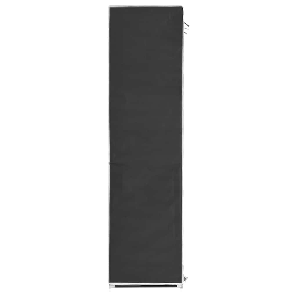 Ormar s pretincima i šipkama, crni, 150x45x175 cm, tkanina