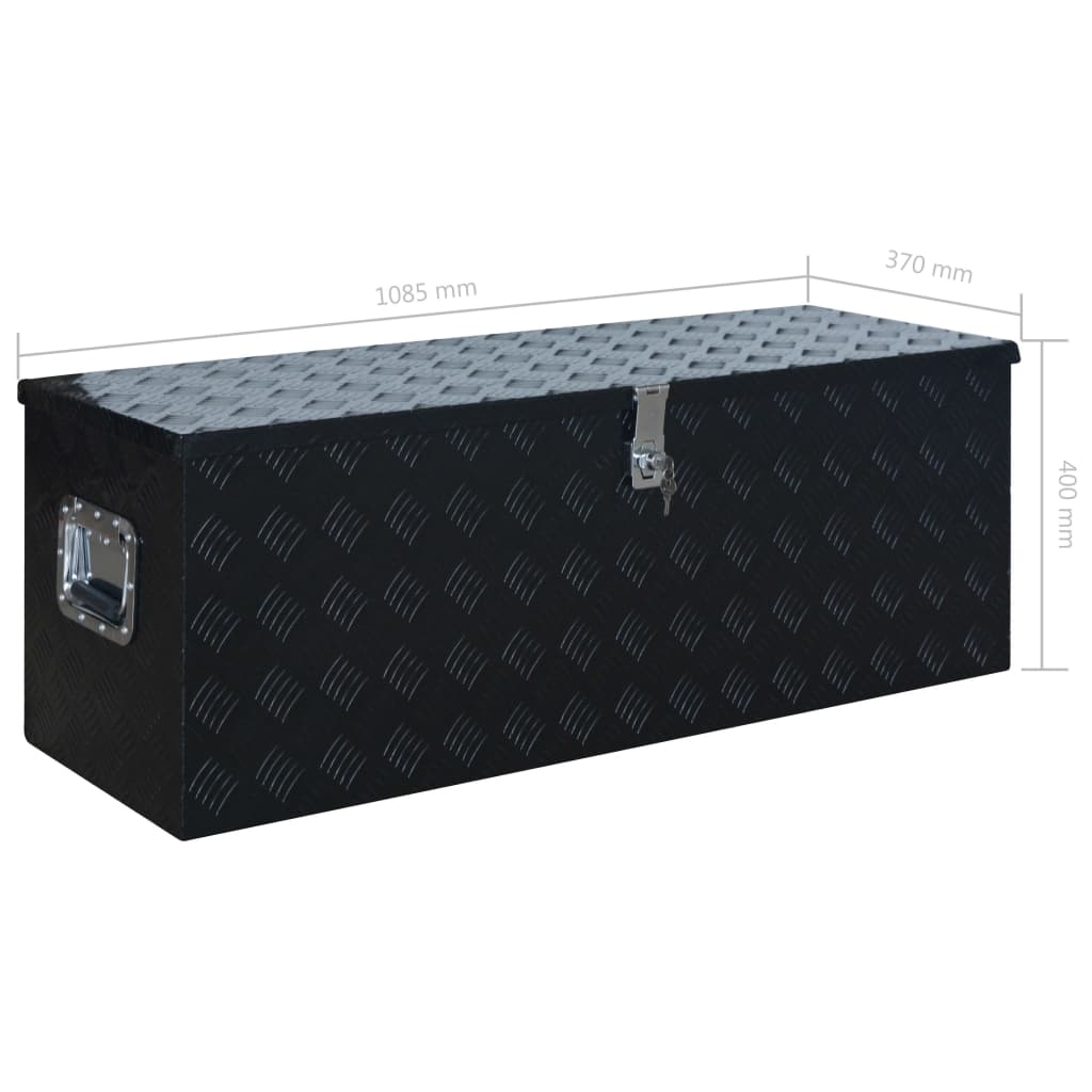 Aluminijska kutija 1085 x 370 x 400 mm crna