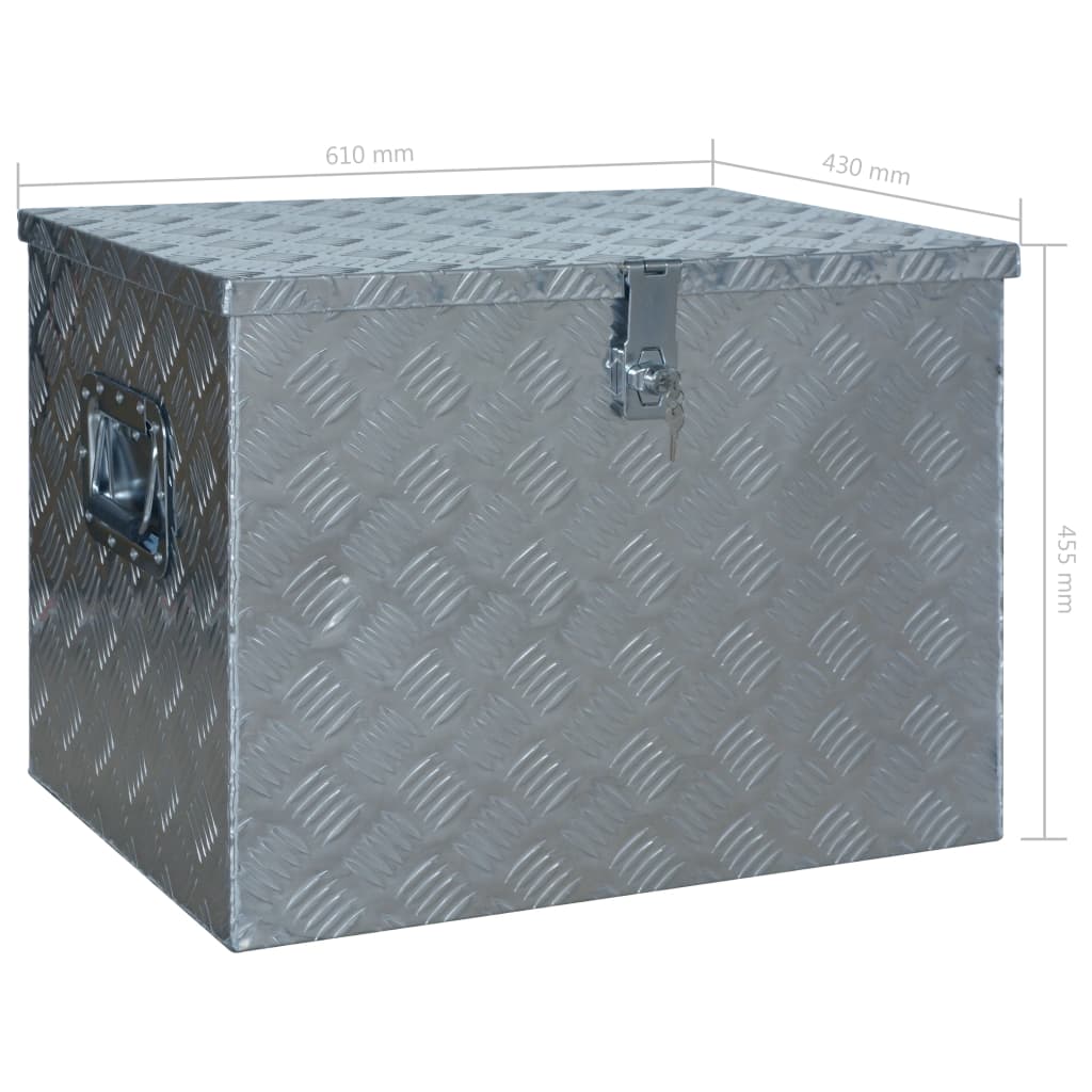 Aluminijska kutija 610 x 430 x 455 mm srebrna