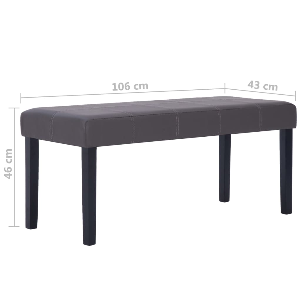 Klupa od umjetne kože 106 cm siva