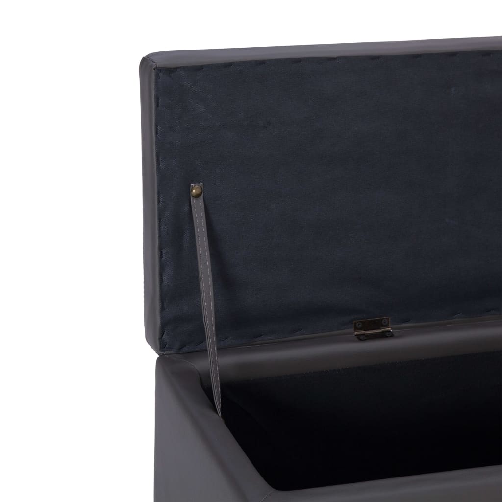 Klupa s pretincem za pohranu od umjetne kože 116 cm siva