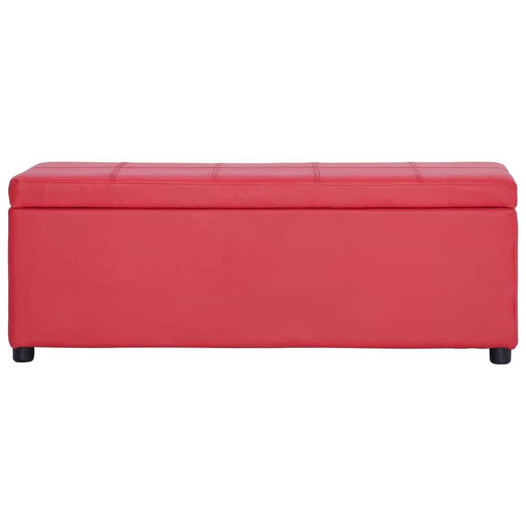 Klupa s pretincem za pohranu od umjetne kože 116 cm crvena